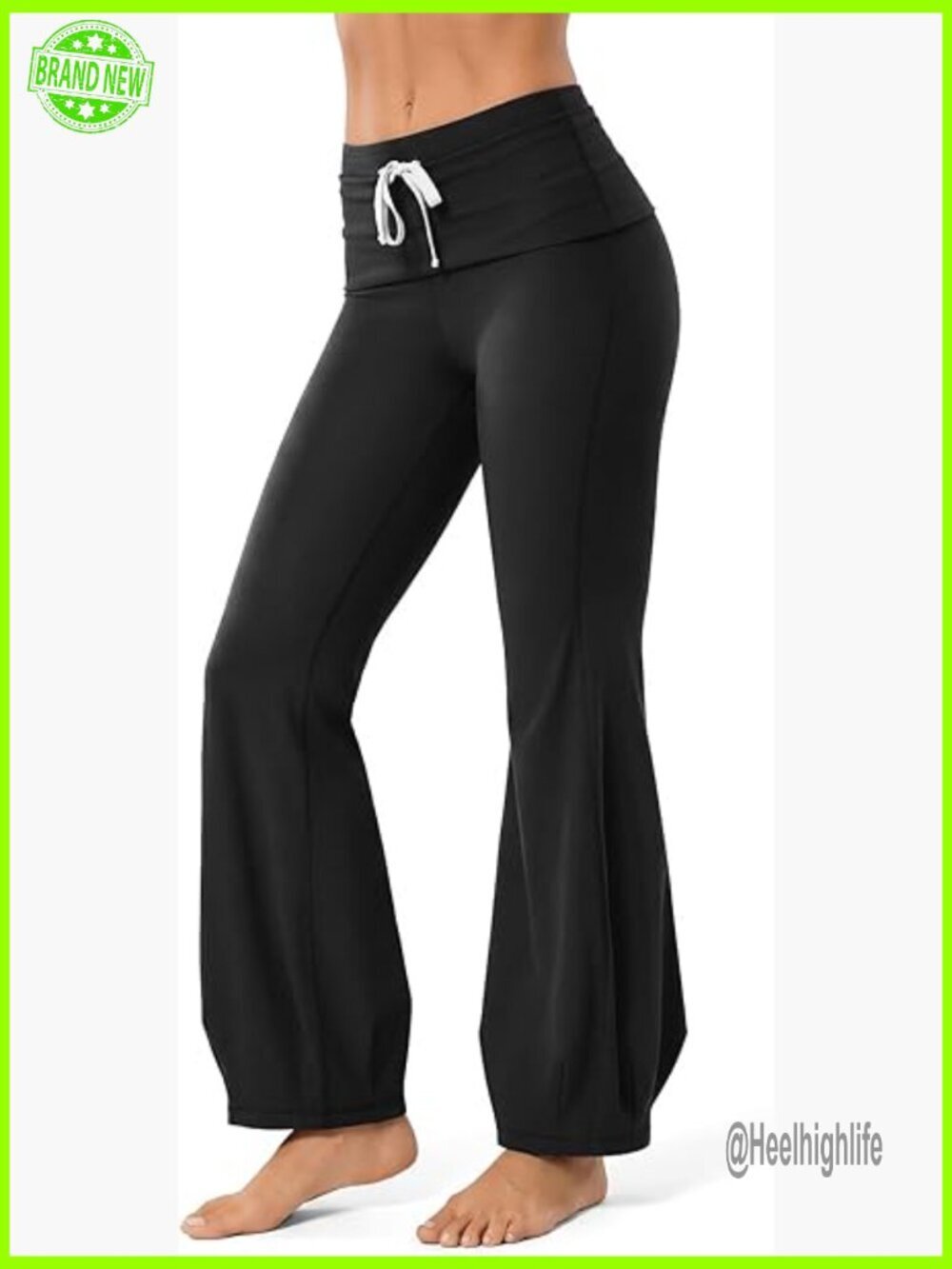 High Waist Flare Yoga Pants Tummy Control Leggings Pilates Gym Lounge